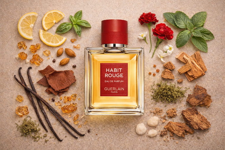 Guerlain Habit Rouge Eau de Parfum bottle