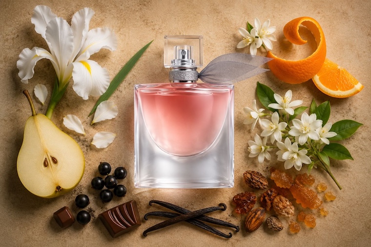 Lancôme La Vie Est Belle Eau de Parfum in curved clear bottle with bow-shaped cap