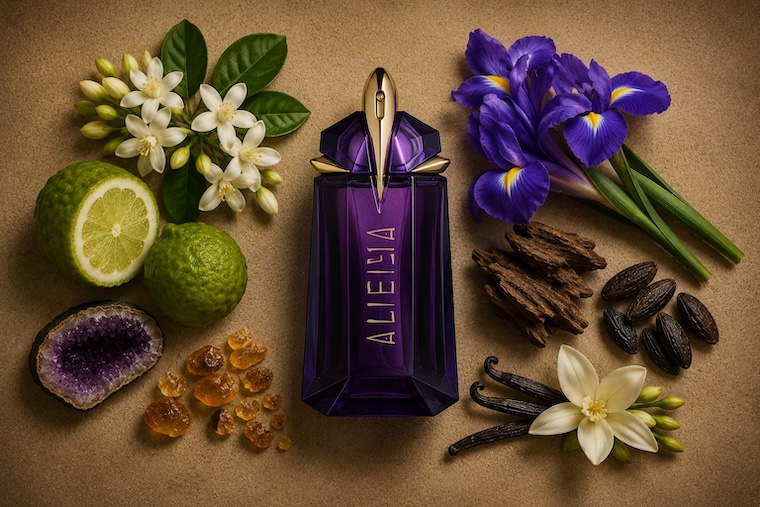 Mugler Alien Eau de Parfum in amethyst purple faceted geometric bottle